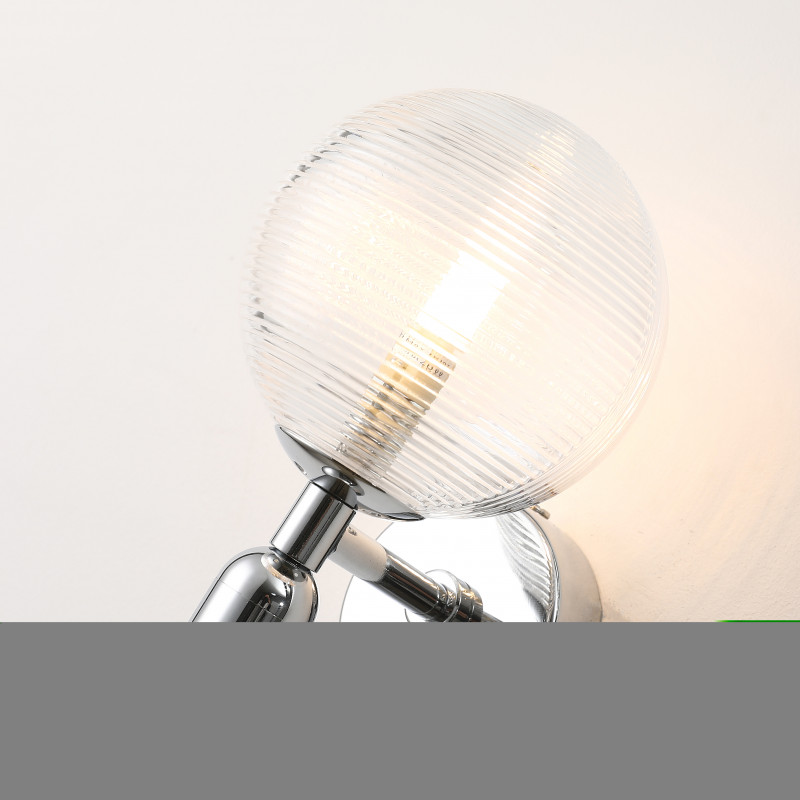 Бра Favourite Idem 2724-1W, D150*W120*H240, хром, плафон из рифленого прозрачного стекла