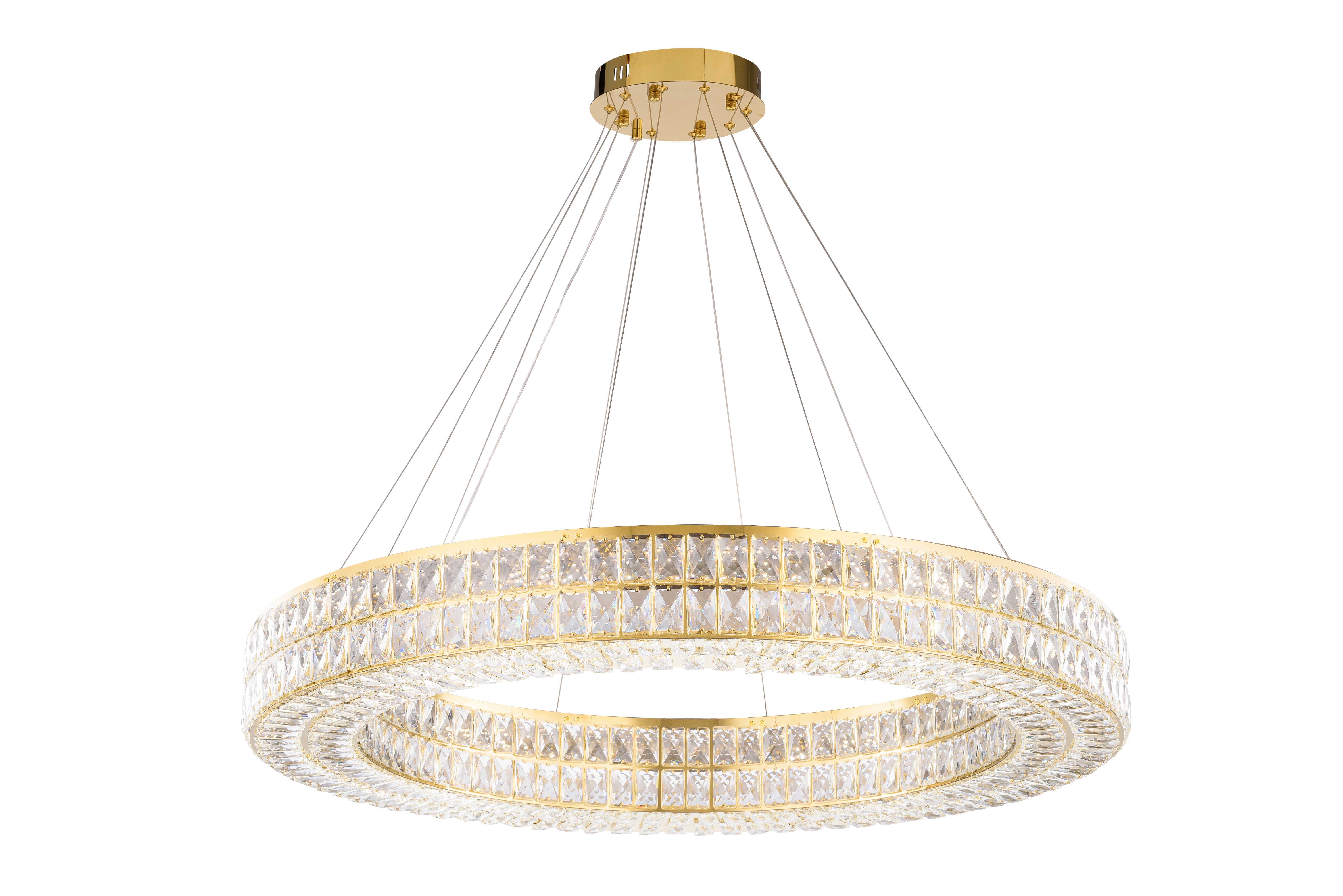 Люстра 1000*1200, LED, 112W 3000-6500K NewRgy Cristallo 2786E/112W GOLD+CLEAR, Золото+прозрачный