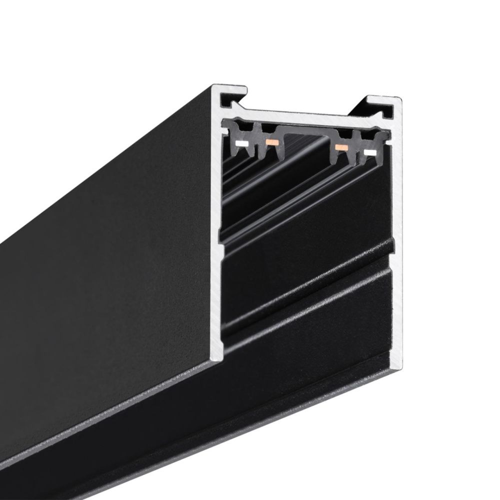 Шинопровод накладной/подвесной в комплекте заглушки 2шт, крышка и соединительная планка 1шт Novotech VECTOR PORT 135301, черный