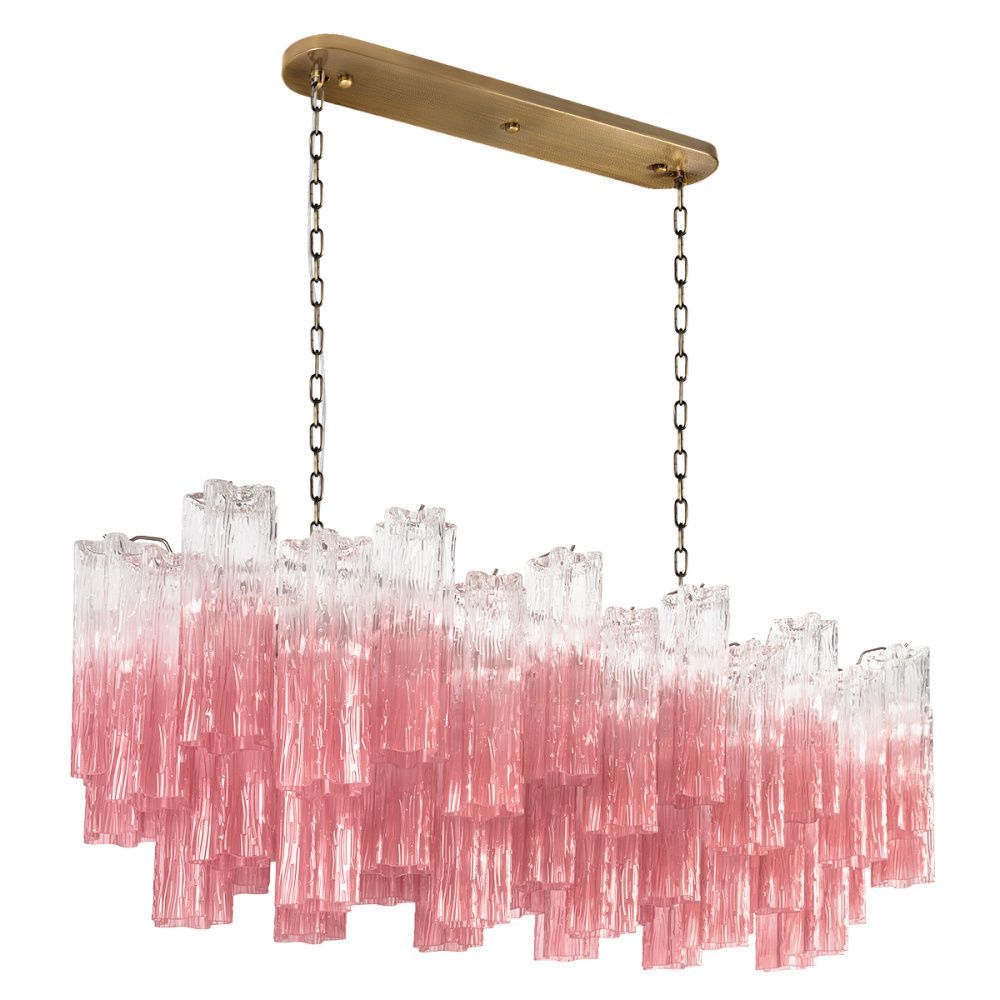 Подвесные светильники 104 см, Loft IT Murano 10580/1000R Clear pink, бронза