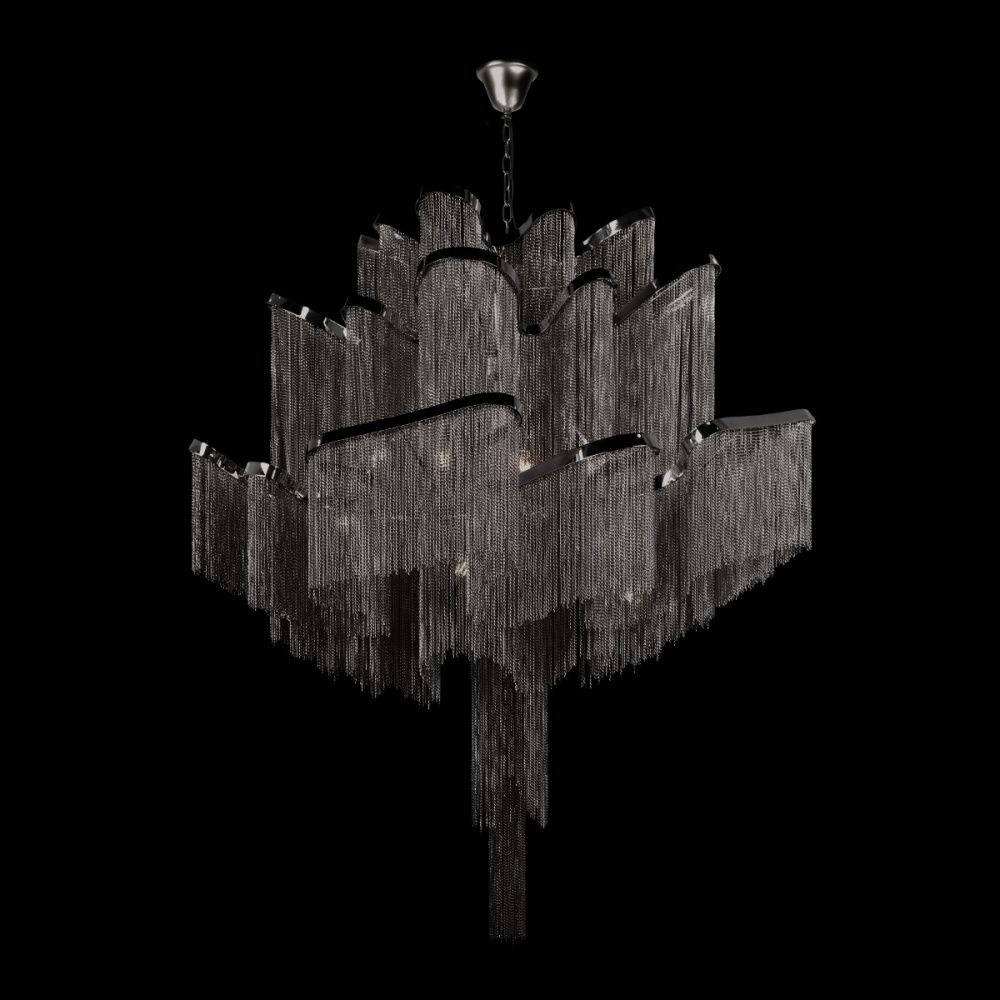 Подвесная люстра 80 см, Loft IT Stream 10208/800 Gunmetal, черный хром