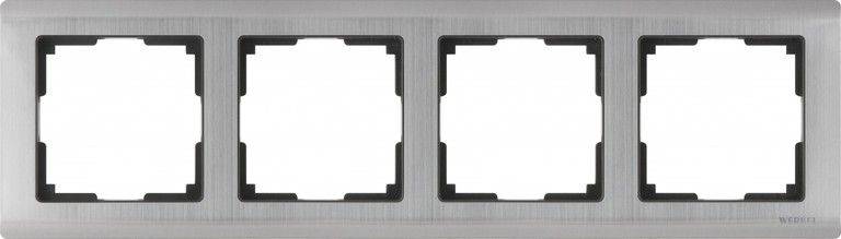 WL02-Frame-04 / Рамка на 4 поста (глянцевый никель), 4690389045936