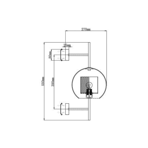 Бра 27*20*55 см, 1*E27 латунь Vele Luce Coro VL5524W41