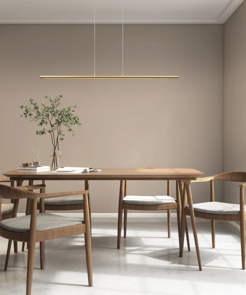 Подвесной светильник 122*8*15-157 см, *LED*38W, 3000K, Mantra Lineal MAN8955, золотой