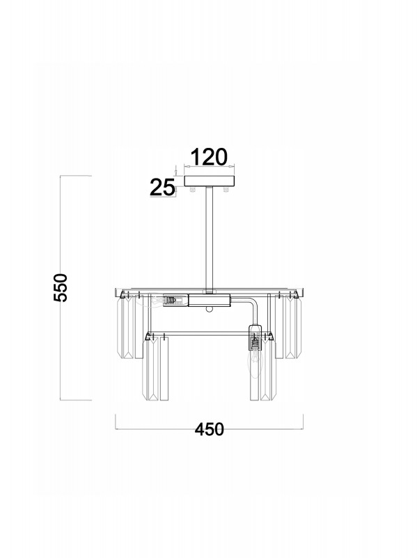 Светильник 45 см, Freya Viviane FR11001PL-08CH, хром
