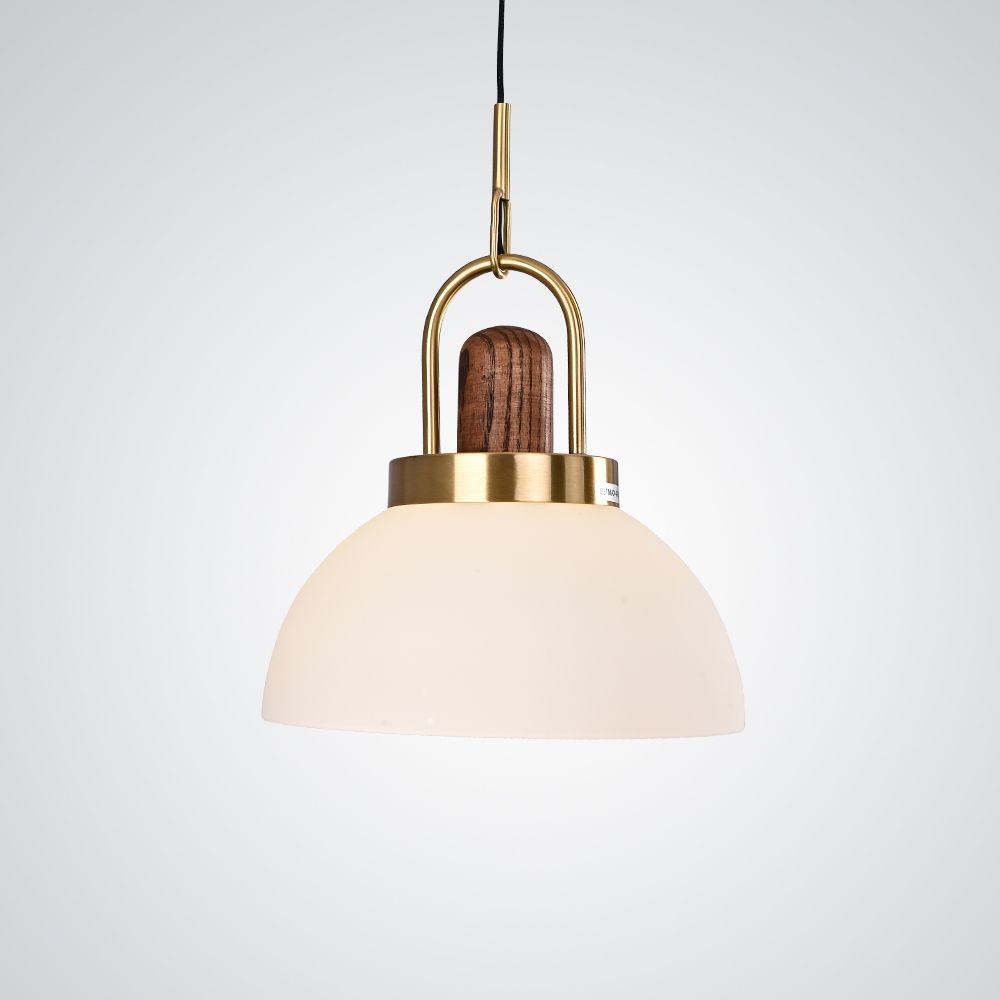 Подвесной светильник Arc Globe Полусфера D25 25*25*250 см, 1*E27*60W, ImperiumLoft 101295-26, Латунь, Дерево