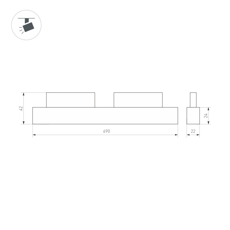 Светильник на шине Arlight 047208 68,95*2,2*4,3 см.
