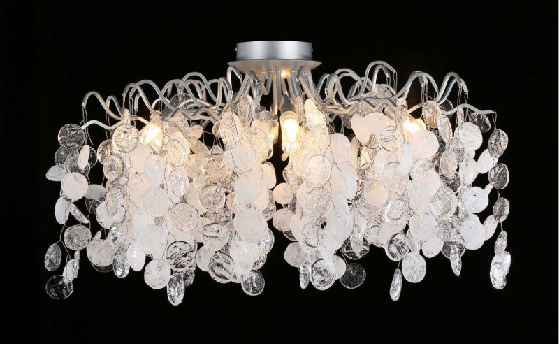 Светильник потолочный 66 см, Crystal Lux TENERIFE PL8 SILVER Серебряный
