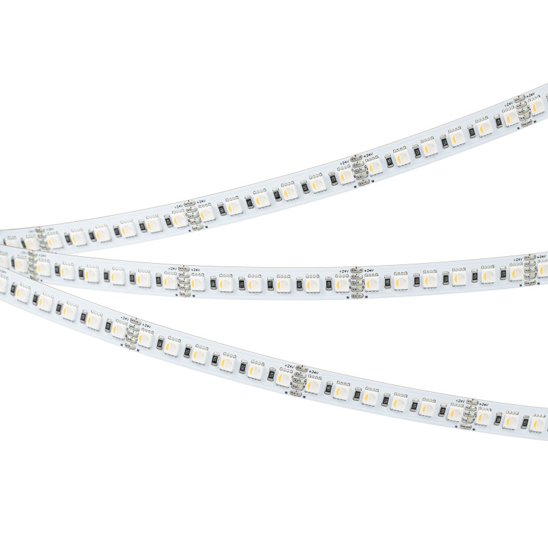 Лента RT-H120-10mm 24V RGBW-Warm-4-in-1 (25 W/m, IP20, 4040, 5m) (Arlight, Открытый) 048746. Цена указана за 5 метров. Продается кратно 5 метрам.