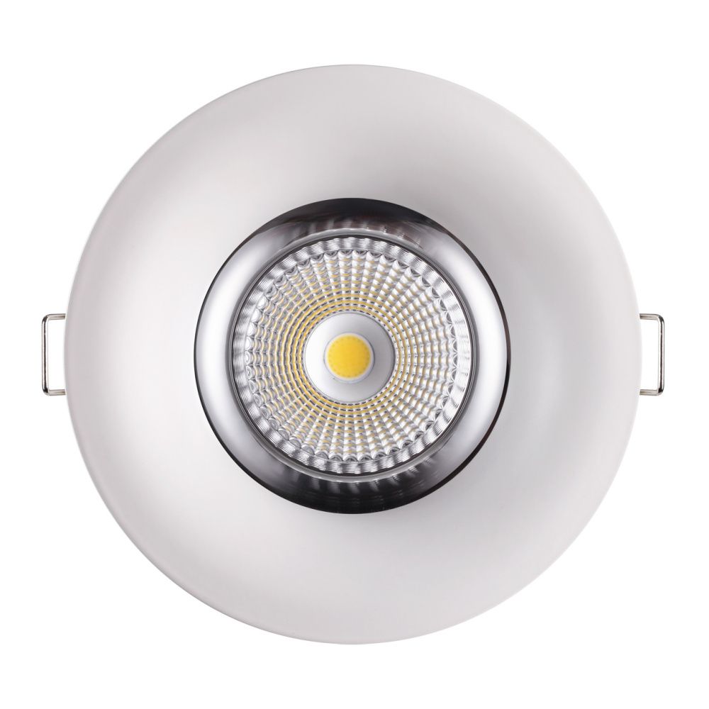 Встраиваемый светильник 12 см, 10W, 4100К, белый, дневной свет, Novotech Glok 358024, светодиодный