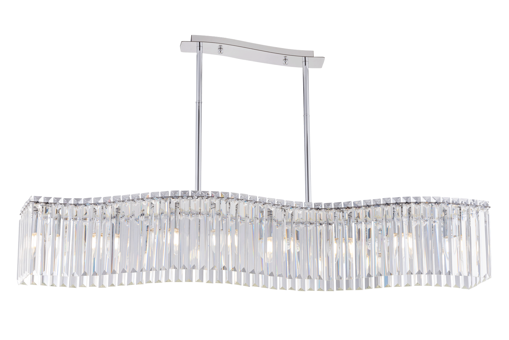 Люстра 1200*210*550, 8*E14, 40W NewRgy Cristallo 3100R/8A CHROME+CLEAR, Хром+Прозрачный
