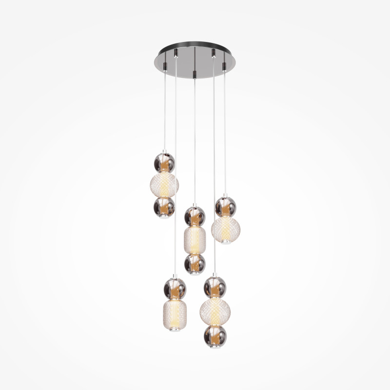 Каскадная люстра 43*43*335,4 см, LED, 80W, 3000К, Maytoni DROP MOD273PL-L80CH3K хром