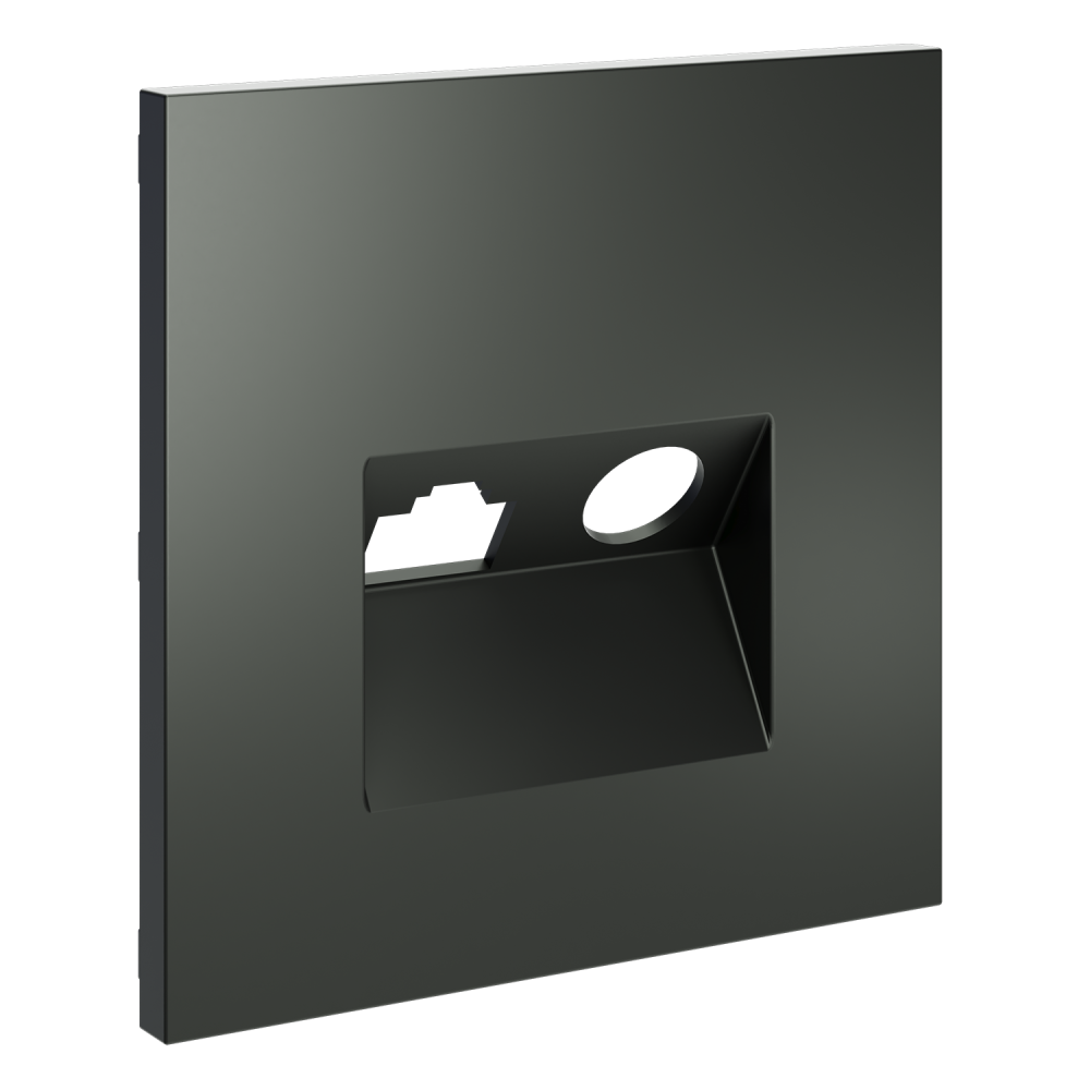 Накладка для розетки TV+RJ45 кат. 6, титан Voltum S70 VLS002706, Пластик Soft touch