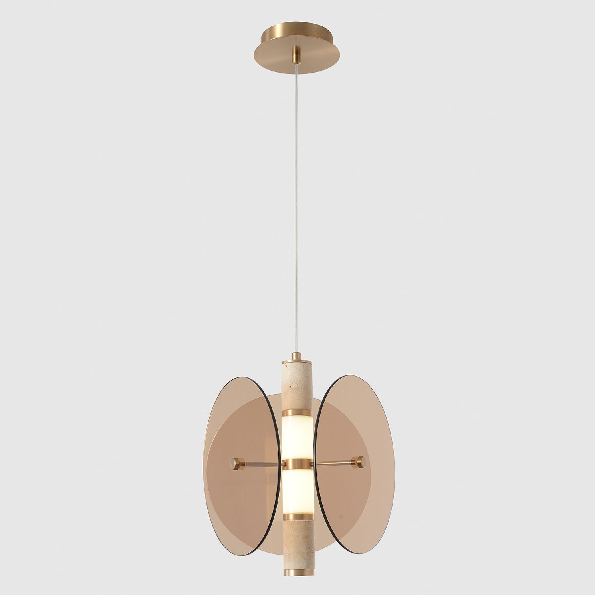 Подвесной светильник 22 см, 12W, 4000K, Crystal Lux AMARILLO SP12W LED BRASS, латунь