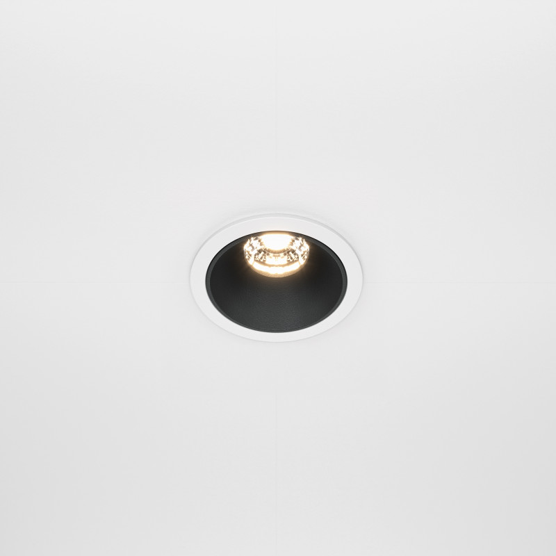 Светильник 7 см, 10W, 3000K, Maytoni Downlight Alfa LED DL043-01-10W3K-RD-WB, белый-черный