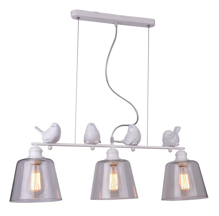 Подвесная люстра с птичками Arte Lamp Passero A4289SP-3WH, белый