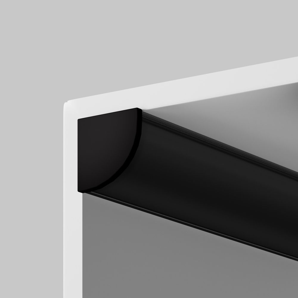 Комплект заглушек (для профиля 16×16) 2 шт., ALM-1616R-B-EC 642029, 1*2*2 см, Maytoni Led Strip 642029, Черный