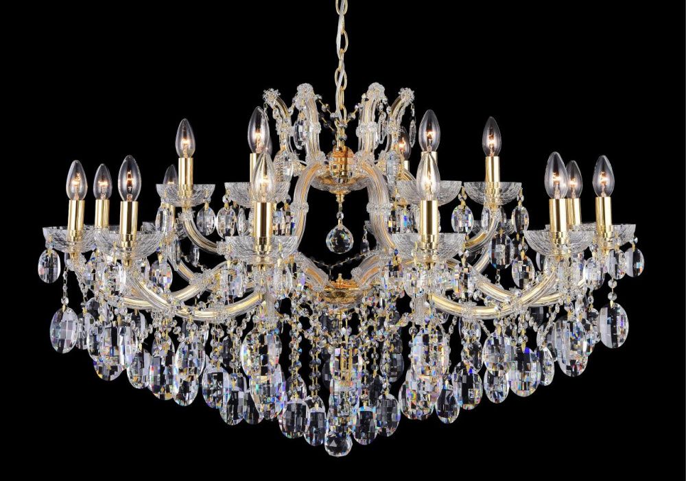 Люстра 95 см, Crystal Lux HOLLYWOOD SP12+6 GOLD Золотой/Прозрачный