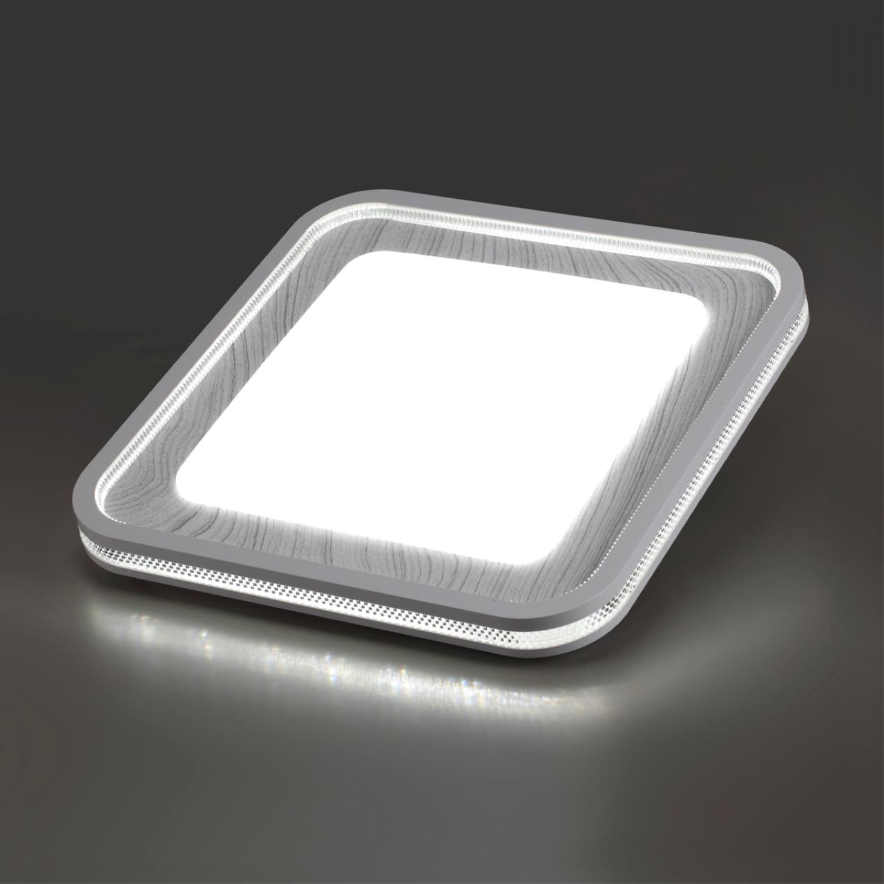 Светильник 50,7*50,7*7 см, LED 1*70W, 3000-6000 К, Sonex Mavi Wood 7682/EL, белый/светло-серый под дерево