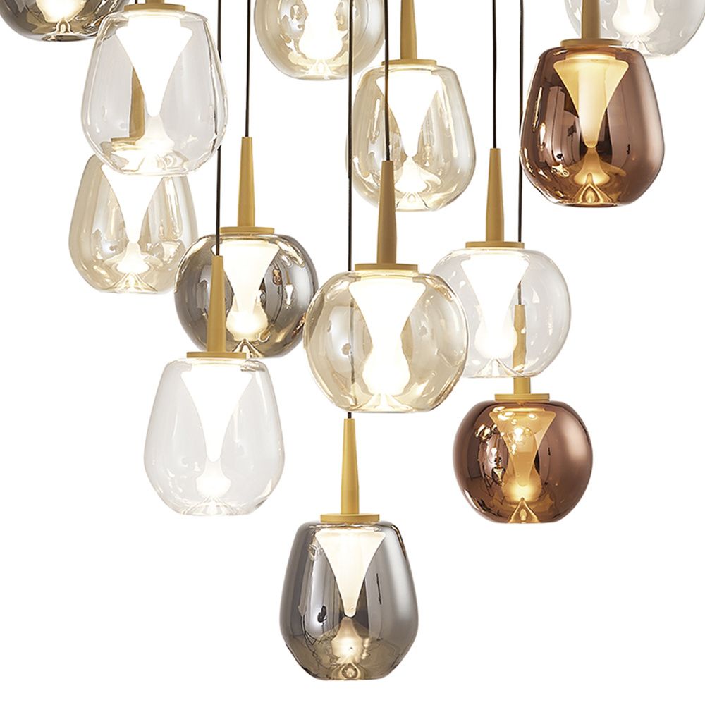 Люстра подвесная 60*212,5 см, 14*LED*5W, 3000K, Mantra Andromeda MAN8935+14PL, золотой