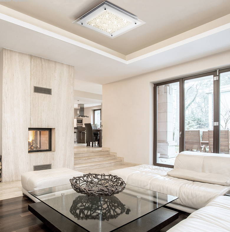 Офисный светильник 42*42 см Mantra Crystal Ceiling Big 4582 Chrome - Mirror