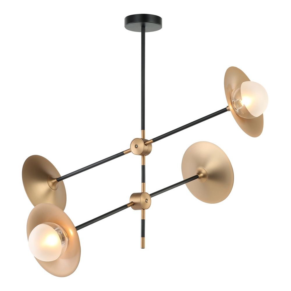 Люстра 81*84*66 см, 4*G9 Gerhort G31085/4BK+BGD WT, Черный;Матовая бронза
