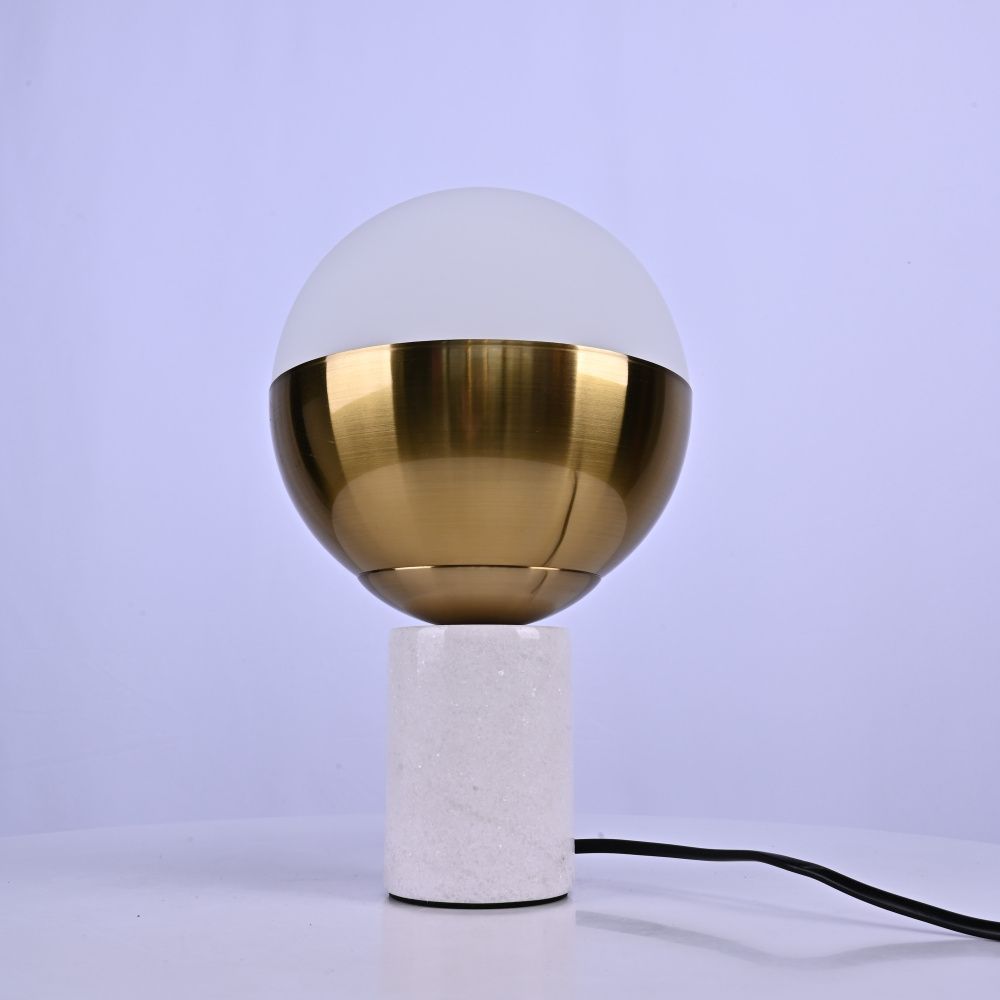 Настольная лампа Geneva Globe Marble 17,5*17,5*28 см, 1*E27*60W, ImperiumLoft 43.402, Белый