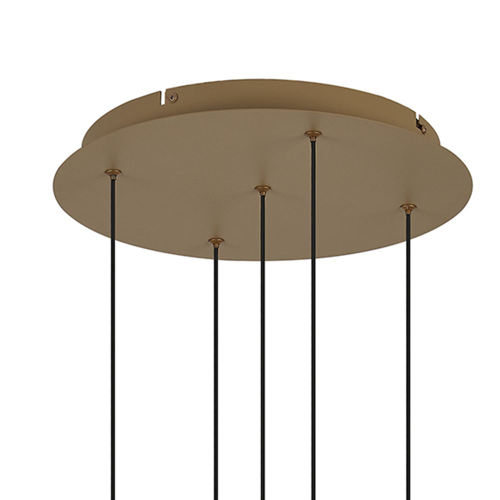 Люстра подвесная 35*200 см, 5*LED*5W, 3000K, Mantra Andromeda MAN8932, золотой