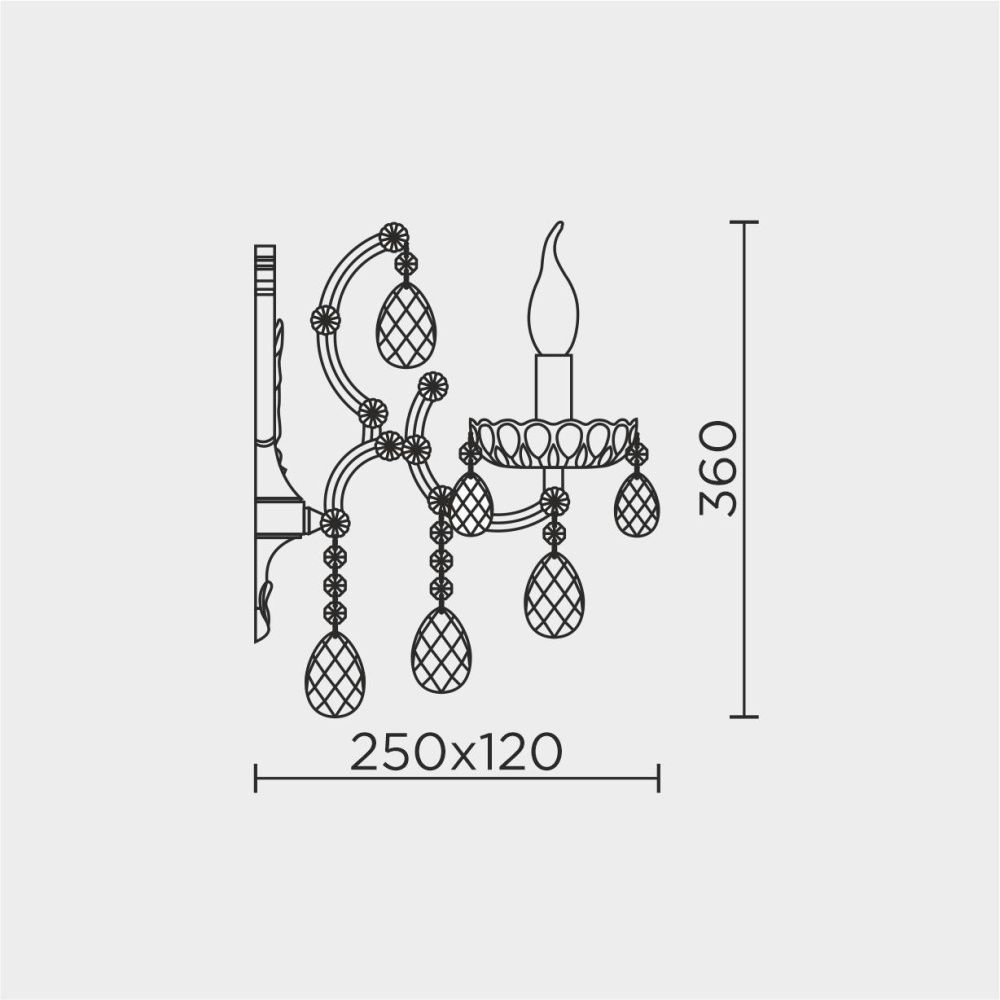 Бра 25*12*36 см, Е14 1x40W, Золото MODELUX premium ML.7003.1P