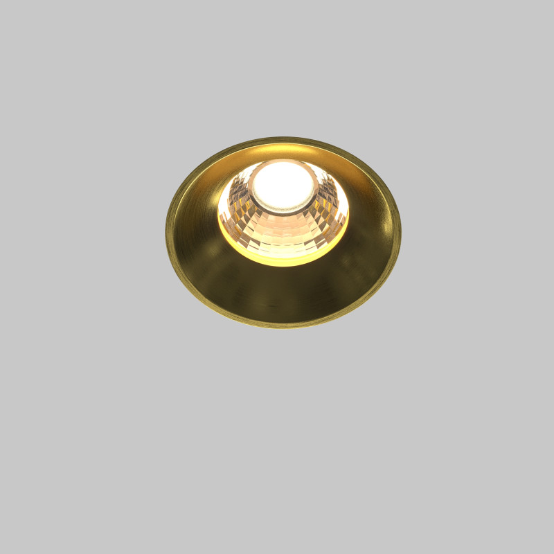 Встраиваемый светильник 7,4*7,4*6 см, LED, 12W, 3000К, Maytoni Technical ROUND DL058-12W3K-TRS-BS латунный