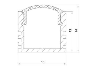 Профиль накладной алюминиевый 2000*16*12 мм LC-LP-1216-2 Anod LEDcraft, цена за штуку