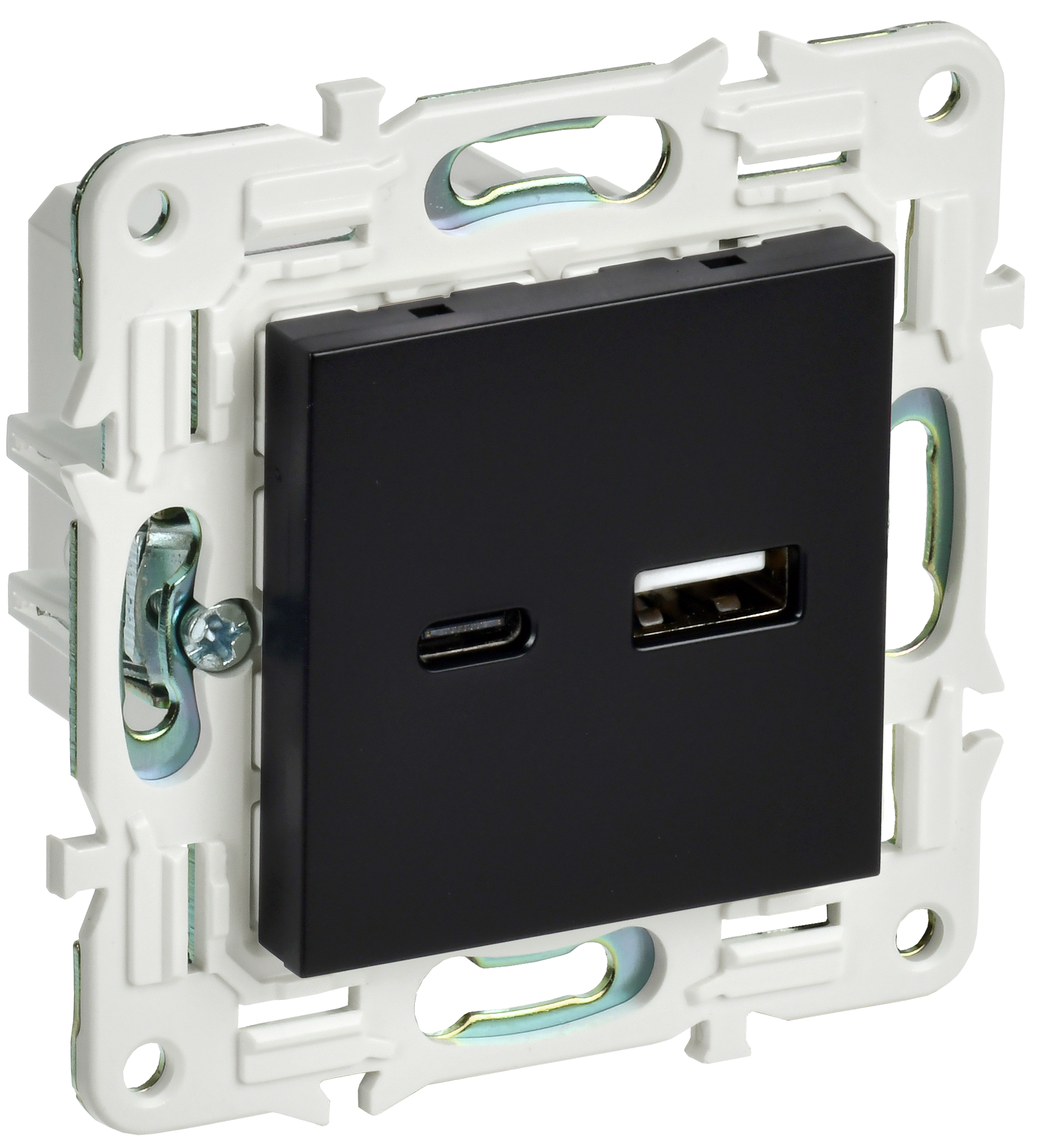 SKANDY Розетка USB A+C 18Вт SK-R13Bl черн. IEK, SK-U22-018-K02