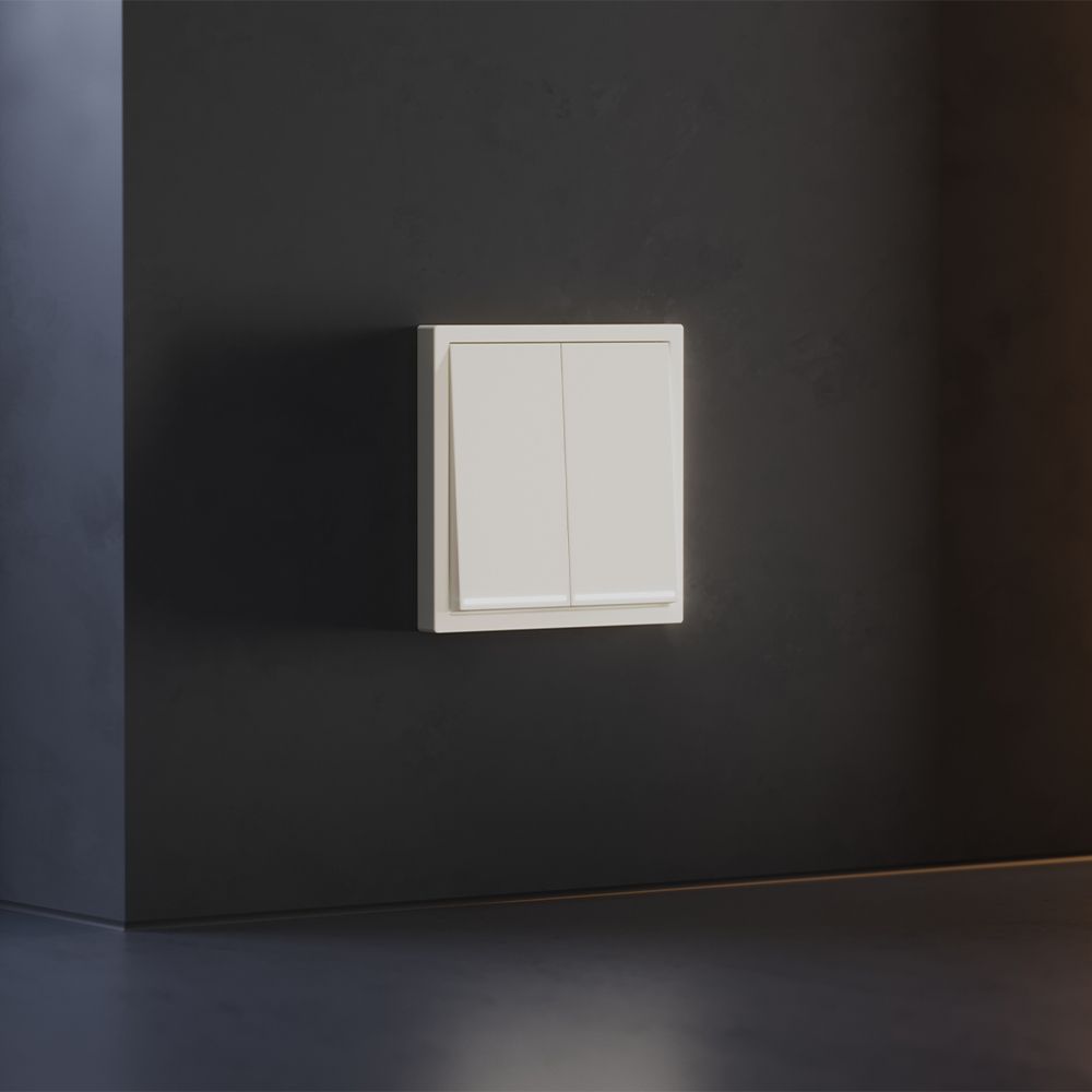 Клавиши для выключателя/переключателя двухклавишного с подсветкой, S70, хлопок Voltum VLS000413