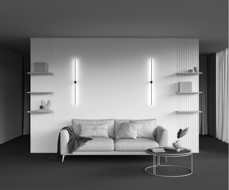 Бра 105 см, 12W, 3000K, Maytoni Pars C071WL-L12B3K, черный