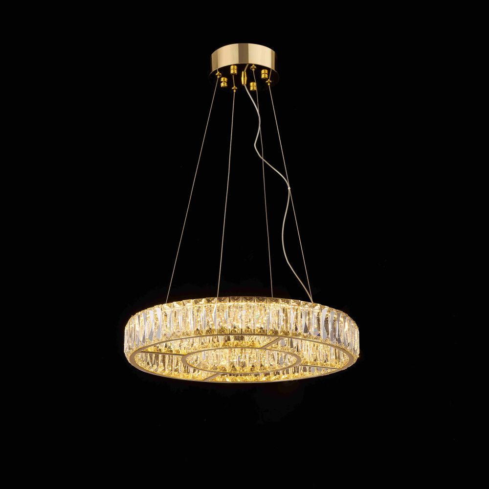 Люстра Ø500 x H80 (1200) мм, LED 98W 3000-6500K NewRgy H GOLD (Золото) E26-ф500*H80(1200) H GOLD
