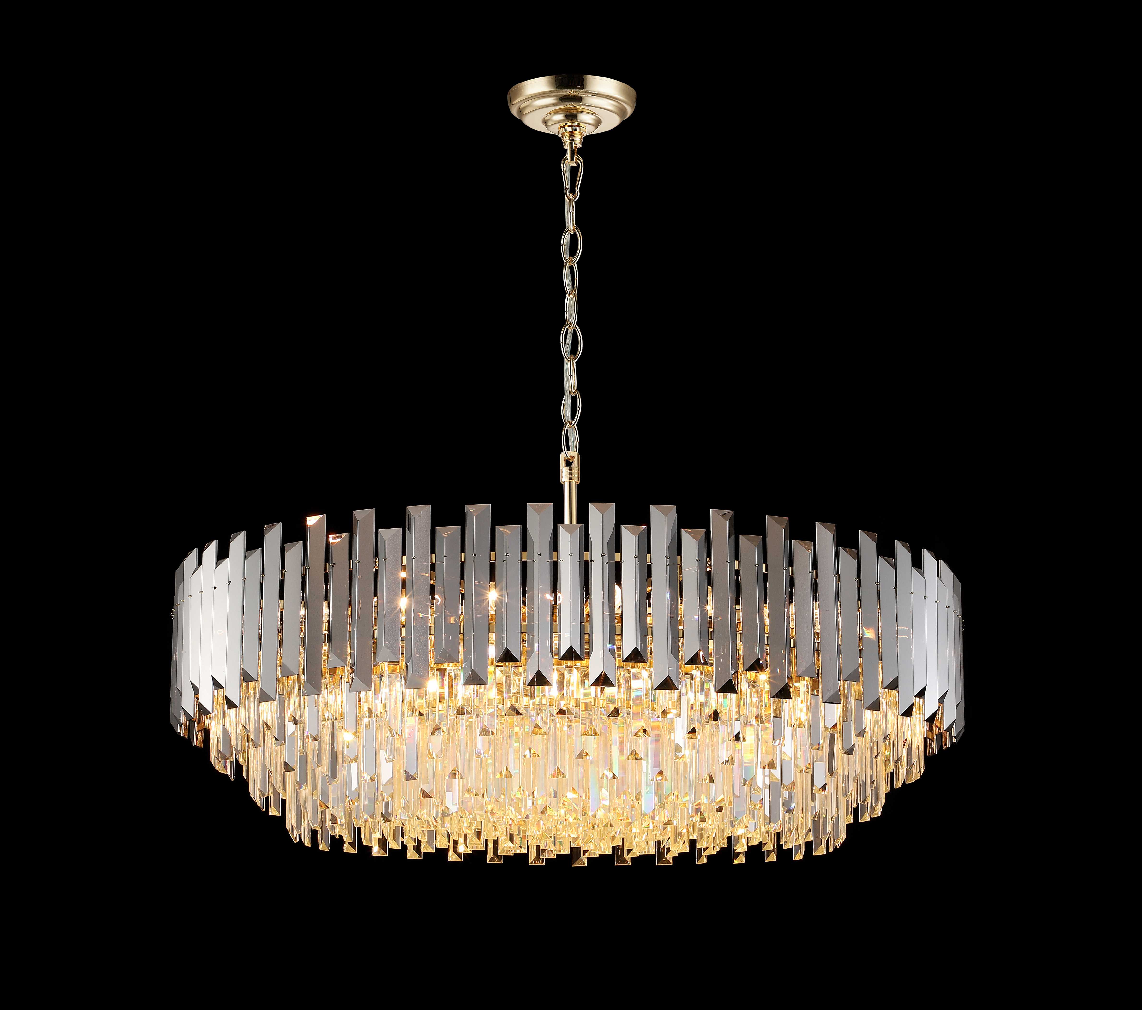 Люстра  1000*300, 24*E14, 40W NewRgy Cristallo DM50-ф1000*H330SM H GOLD, H GOLD