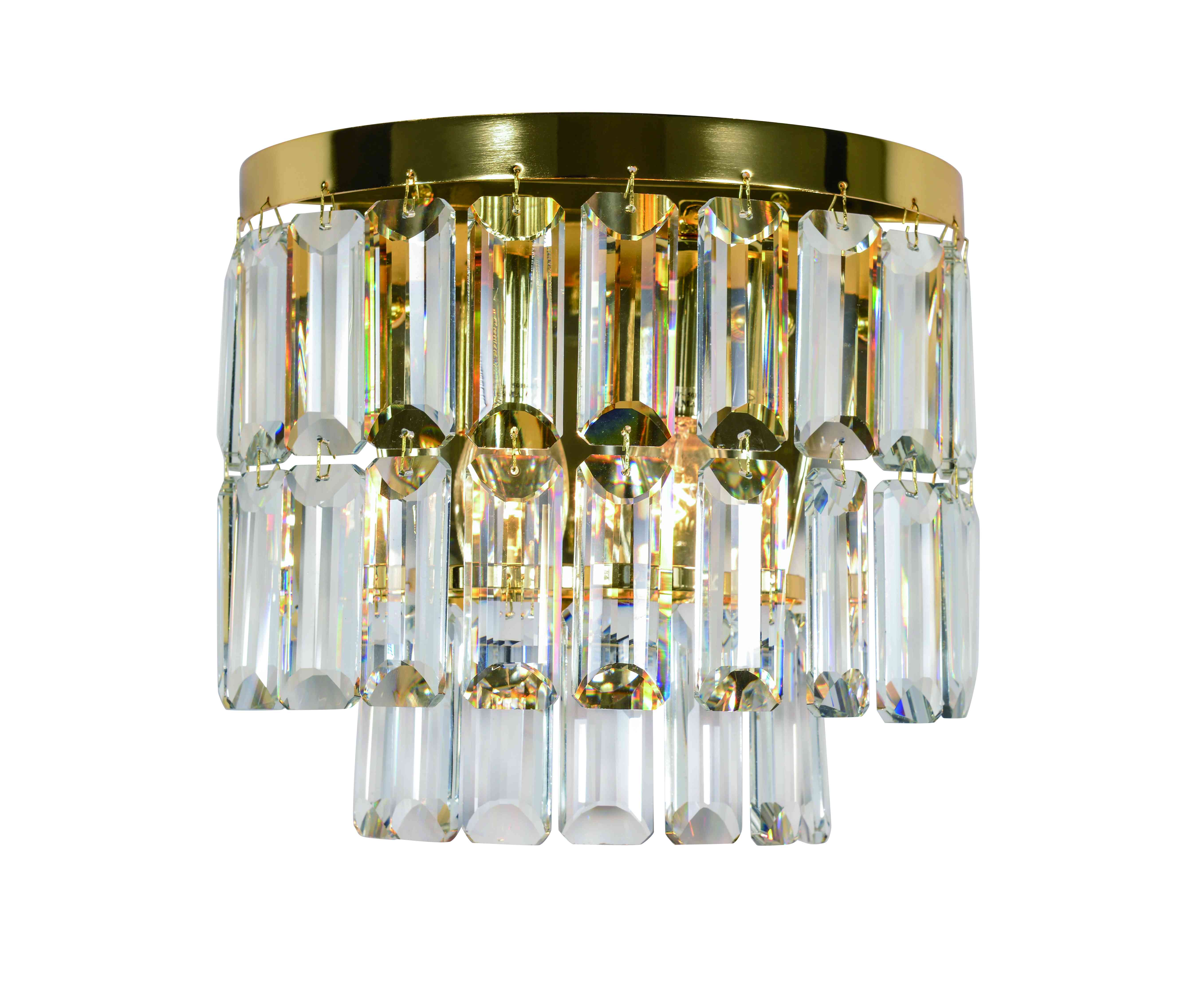 Бра 250*150*230, 2*E14, 40W NewRgy Cristallo W2752E/2A GOLD+CLEAR, Золото+прозрачный
