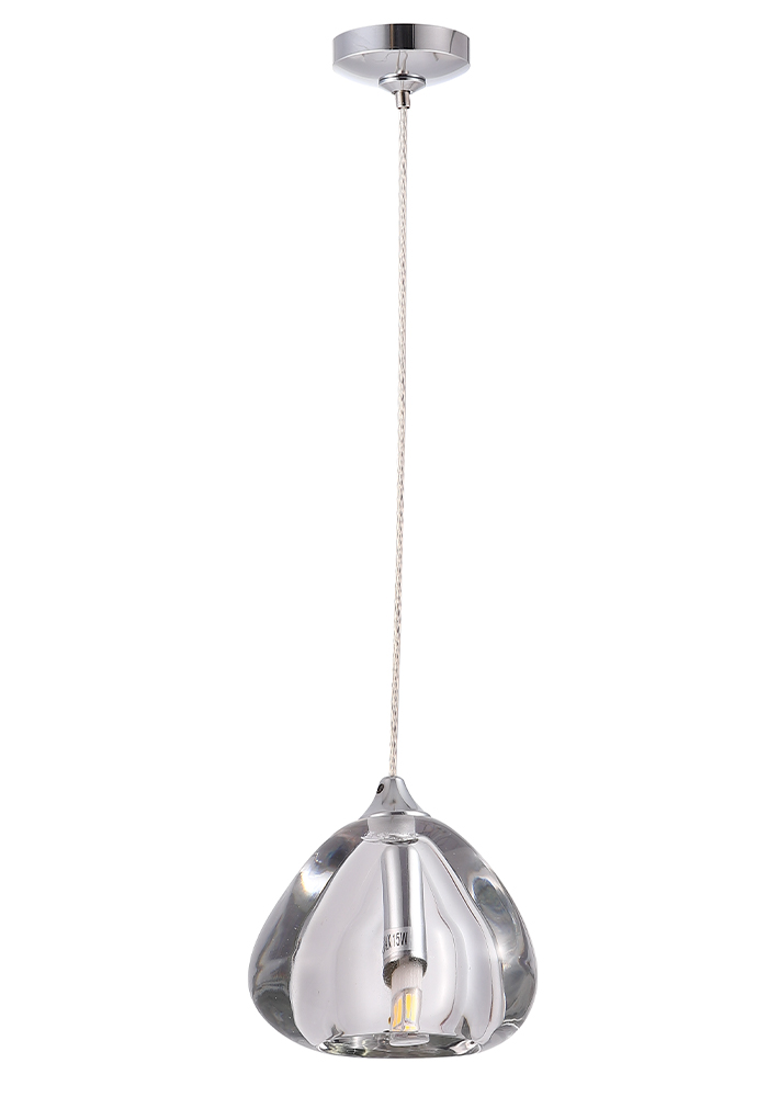 Светильник подвесной 12 см, 1*G9*15W,  Crystal Lux VERANO SP1 TRANSPARENT, ХРОМ