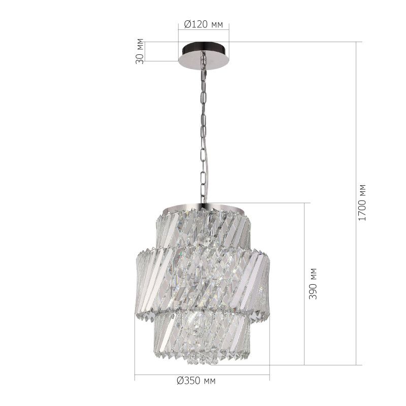 Подвесная люстра *35*170 см, 4*E14*40W, ST-Luce RITZ SL6138.303.04, латунный
