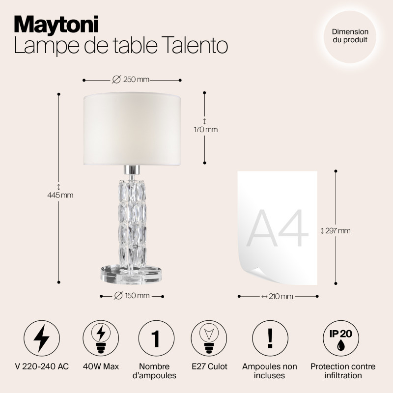 Настольная лампа Maytoni Talento DIA008TL-01CH хром