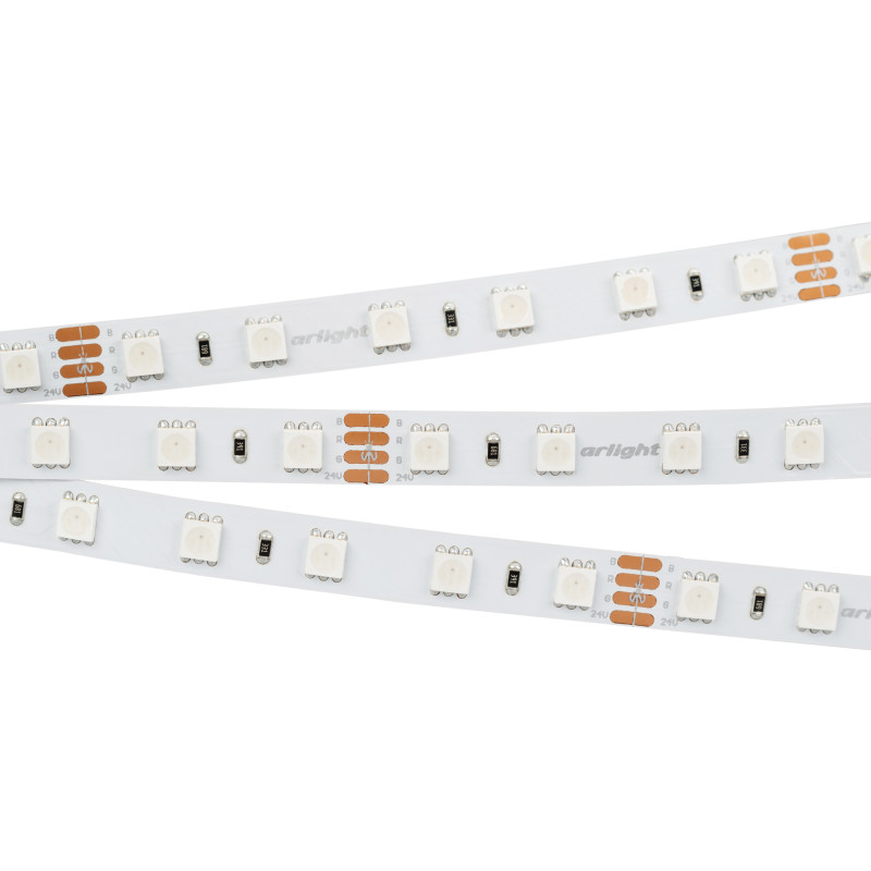 Лента RT 2-5000 24V RGB 2x (5060, 300 LED, LUX) (Arlight, 14.4 Вт/м, IP20) 010367(B). Цена указана за 5 метров. Продается кратно 5 метрам.