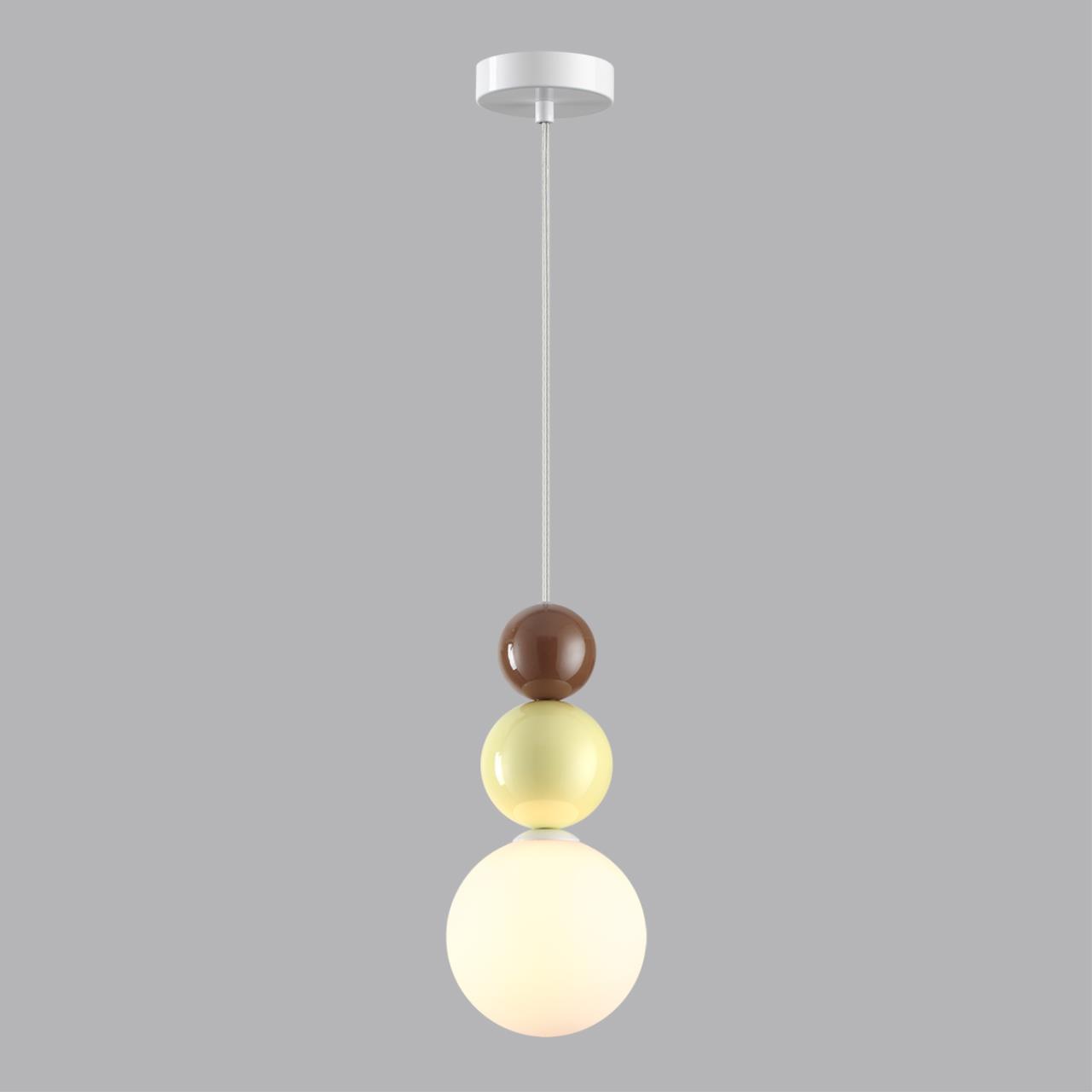 Подвесной светильник 12*120 см, 1*G9 Lumion BONBONES 6557/1 белый, коричневый, персиковый