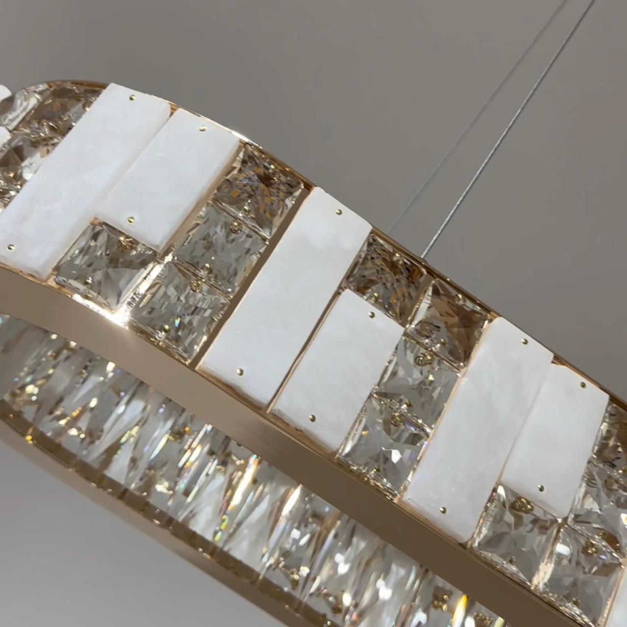 Подвесная люстра 84x30x50см, LED, 36Вт, 3000 / 6000K, Modelux ML.6985.800.300P GD Золото