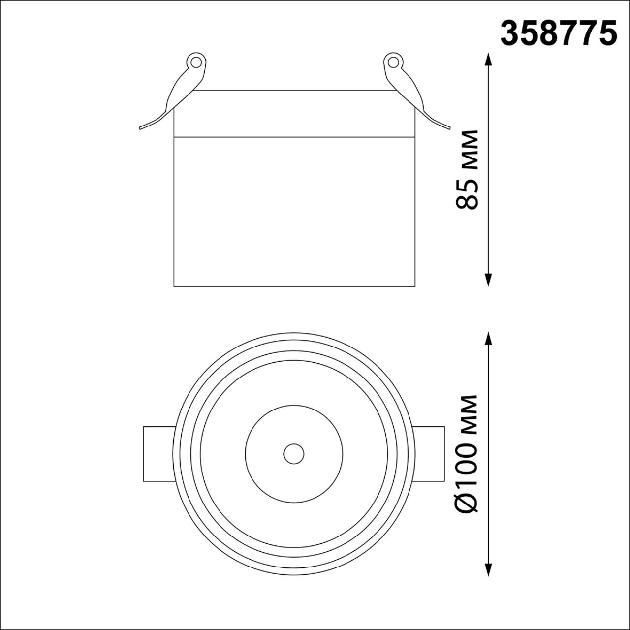 Светодиодный светильник 10 см, 15W, 4000K, Novotech Groda 358775, черный