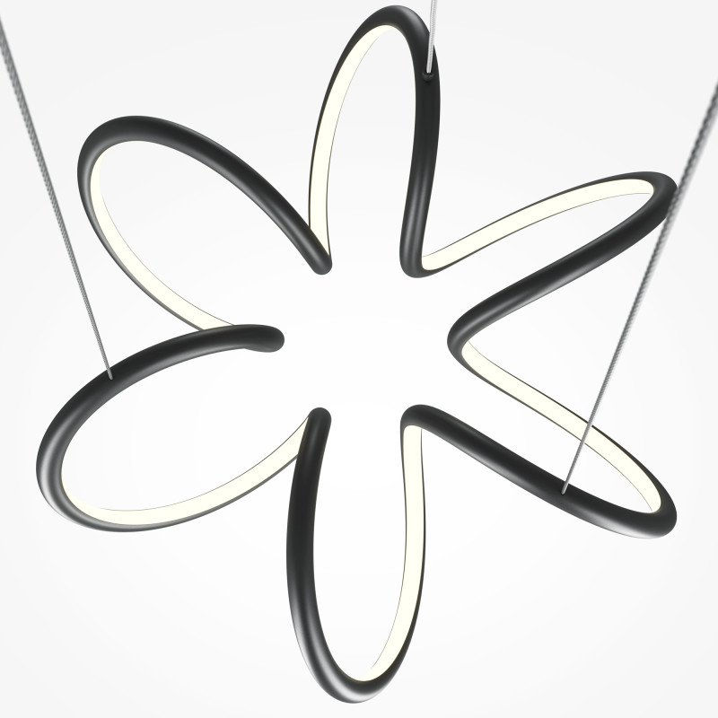 Подвесная люстра 50*50*324 см, LED, 52W, 4000К, Maytoni CURVE MOD241PL-L60BK черный