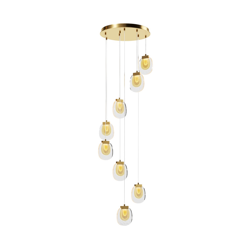 Каскадная люстра 55*55*375 см,  LED, 30W, 3000К, Maytoni Biology MOD367PL-L30BBSK латунный