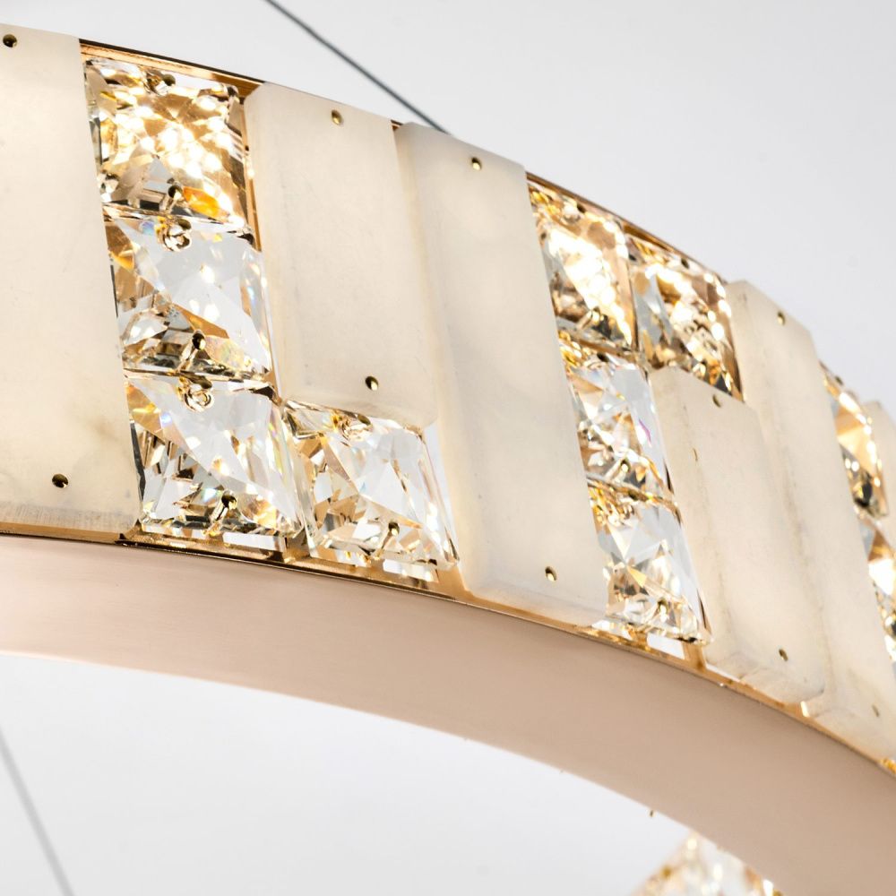 Подвесная люстра 80x50см, LED, 45Вт, 3000 / 6000K, Modelux ML.6985.800P GD Золото