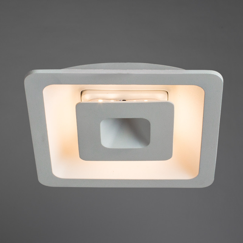 Встраиваемый светильник 12 см, 3W, 3000К, белый, теплый свет, Arte Lamp Canopo A7243PL-2WH, светодиодный