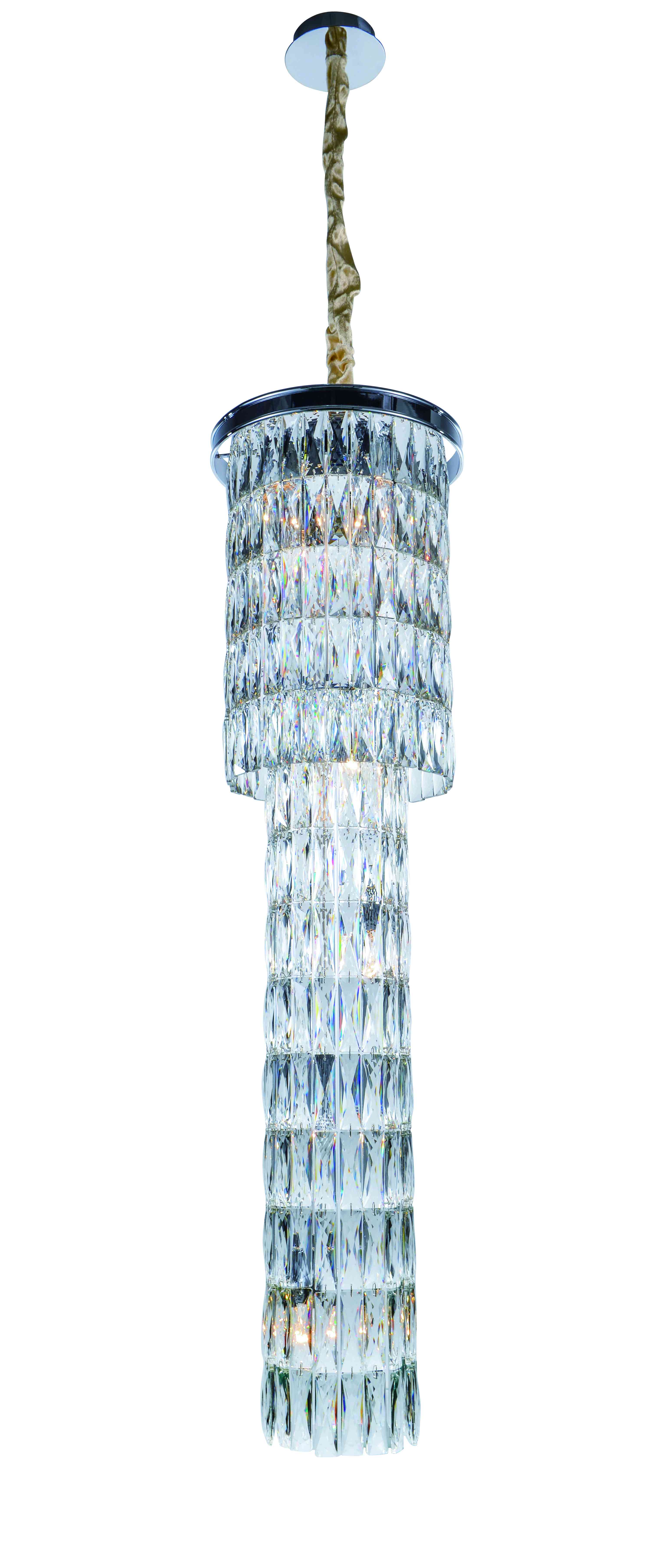 Люстра 300*1200, 8*E14, 40W NewRgy Cristallo 2727R/8A CHROME+CLEAR, Хром+Прозрачный