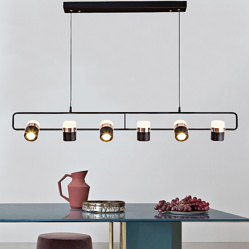 Светильник подвесной 135*20-200 см, 6*LED*6W, 3000-6000K, Lightera Rudolf LE114L-6B SMART, Черный